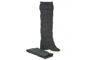 Socks/ Leg Warmers - Knitted Leg Warmers - Dark Gray - SK-F1007DGY